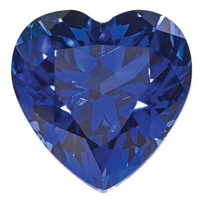 Gemstone Created Blue Sapphire 4mm Heart