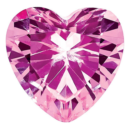 Gemstone Created Pink Sapphire 6mm Heart