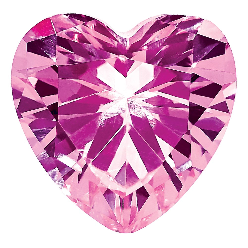 Gemstone Created Pink Sapphire 7mm Heart