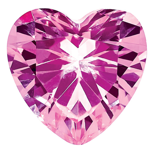 Gemstone Created Pink Sapphire 6mm Heart
