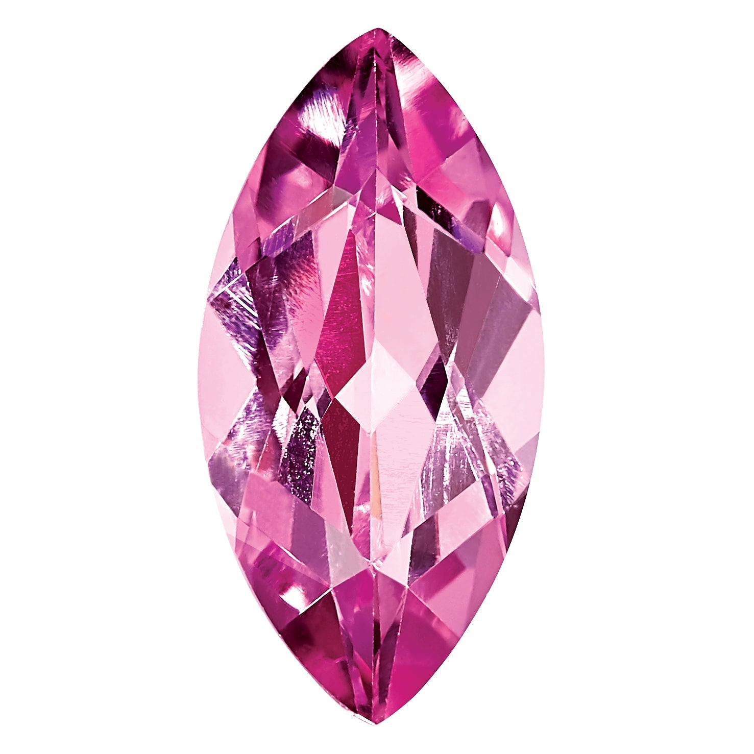 Gemstone Created Pink Sapphire 8X4mm Marquise
