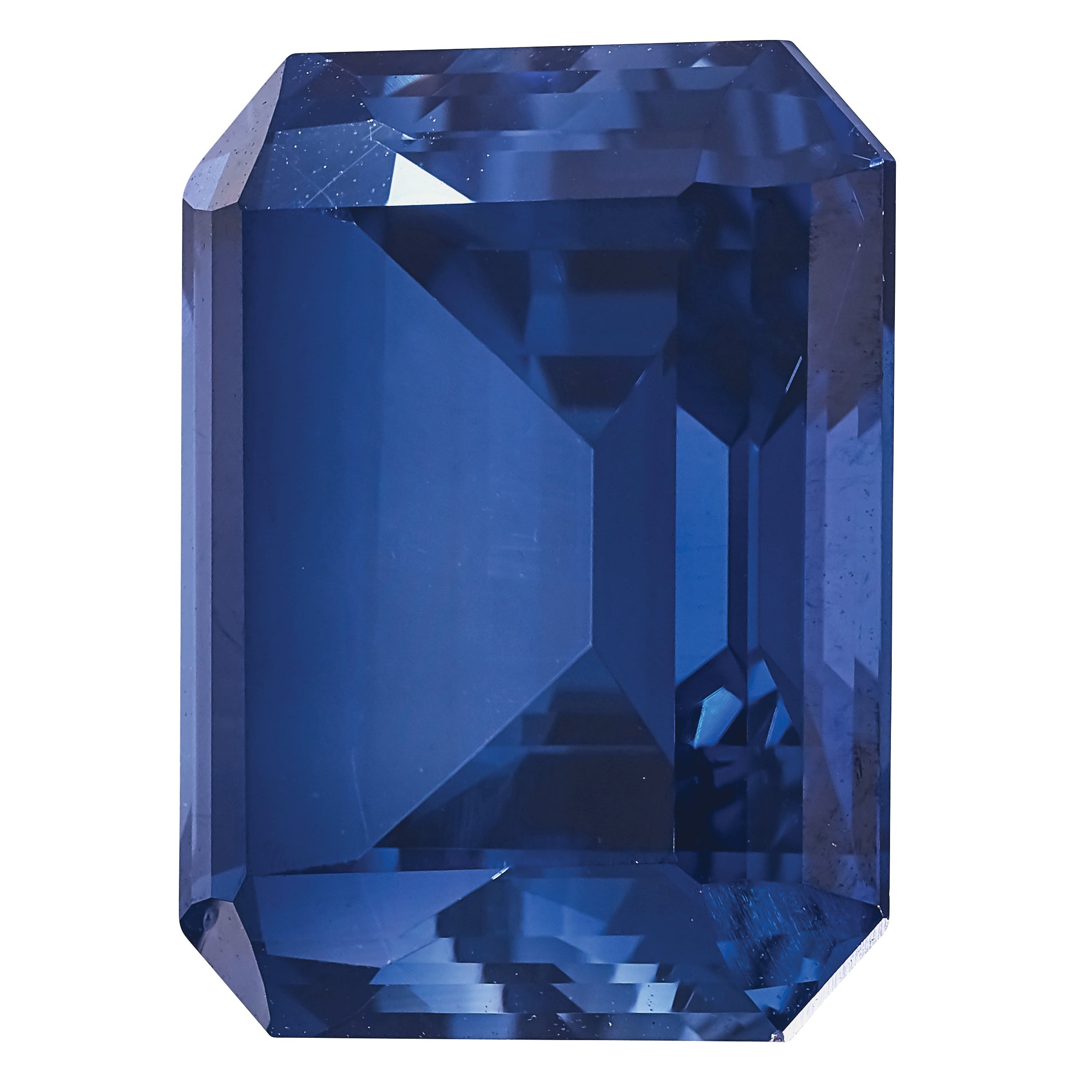 Gemstone Created Blue Sapphire 7X5mm Emerald Cut