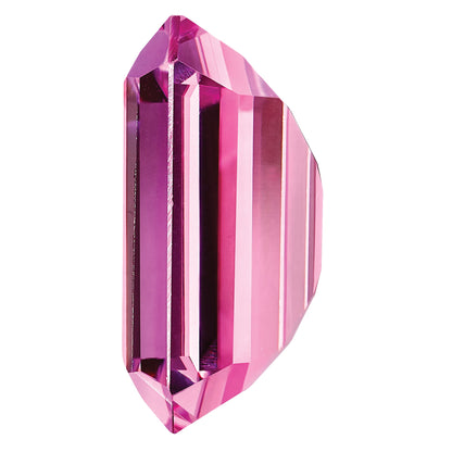 Gemstone Created Pink Sapphire 7X5mm Emerald Cut