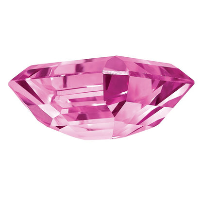 Gemstone Created Pink Sapphire 10X8mm Emerald Cut