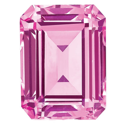 Gemstone Created Pink Sapphire 7X5mm Emerald Cut