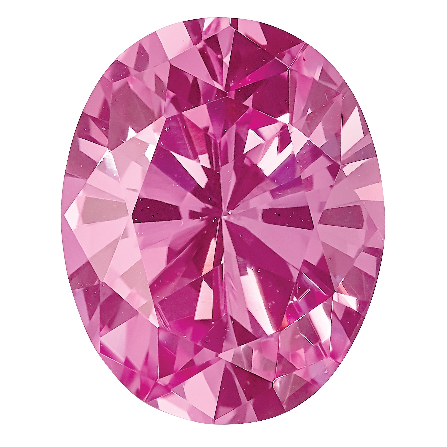 Gemstone Created Pink Sapphire 9X7mm Oval