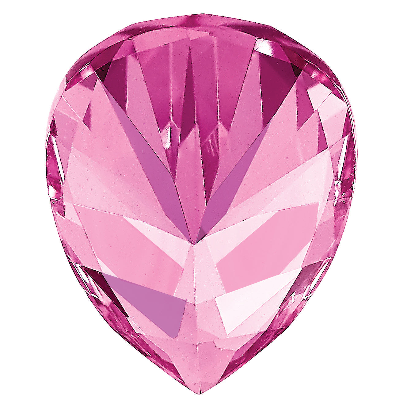 Gemstone Created Pink Sapphire 9X6mm Pear