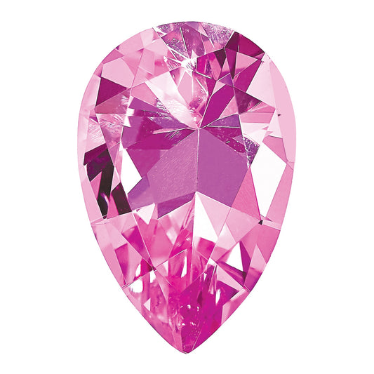 Gemstone Created Pink Sapphire 6X4mm Pear
