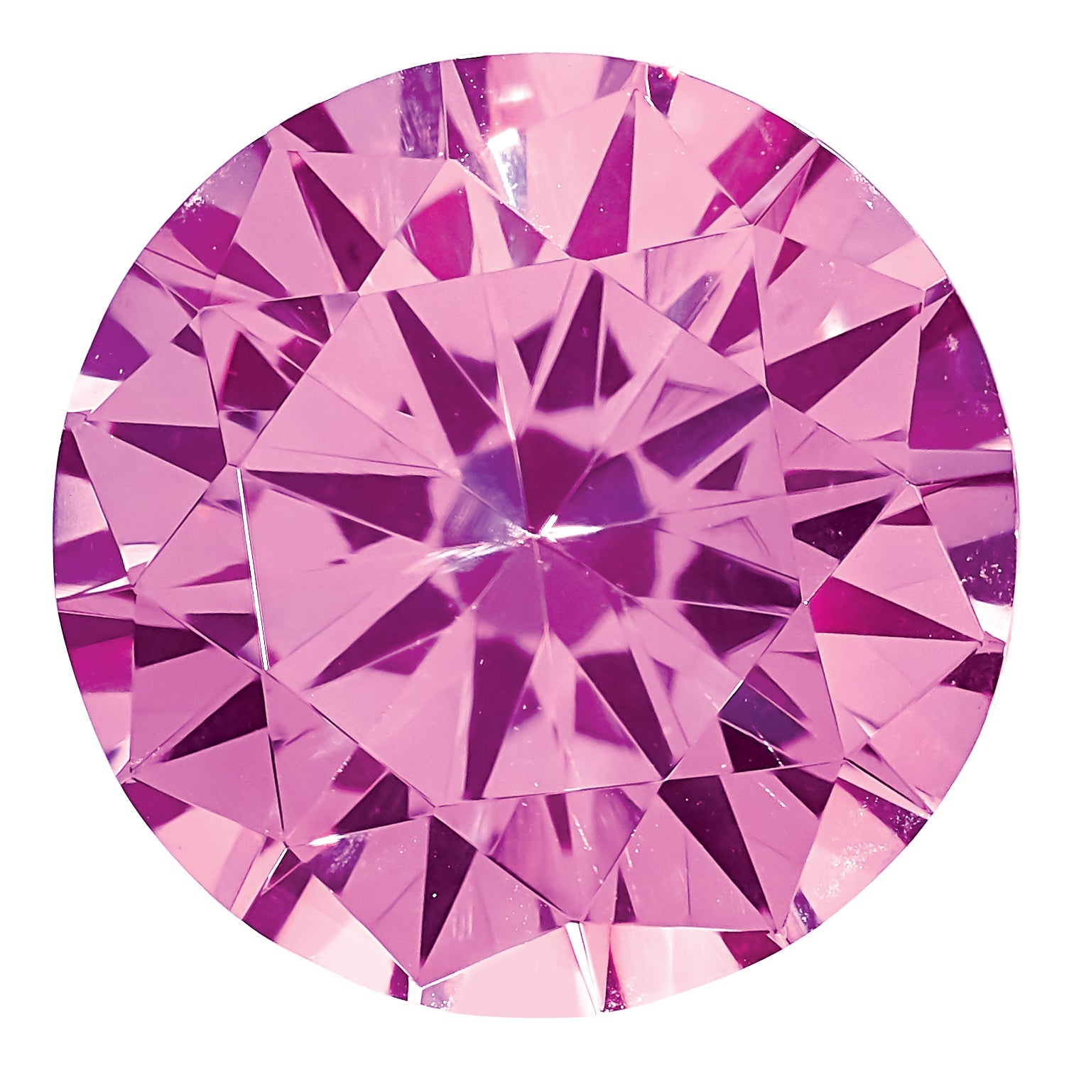 Gemstone Created Pink Sapphire 8mm Round