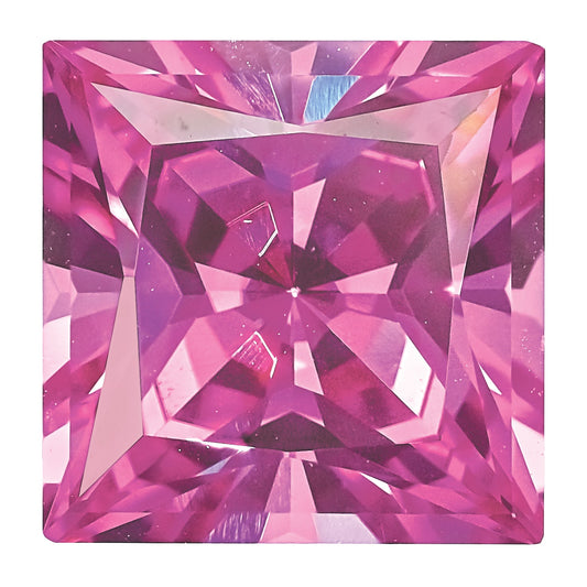 Gemstone Created Pink Sapphire 5mm Princess
