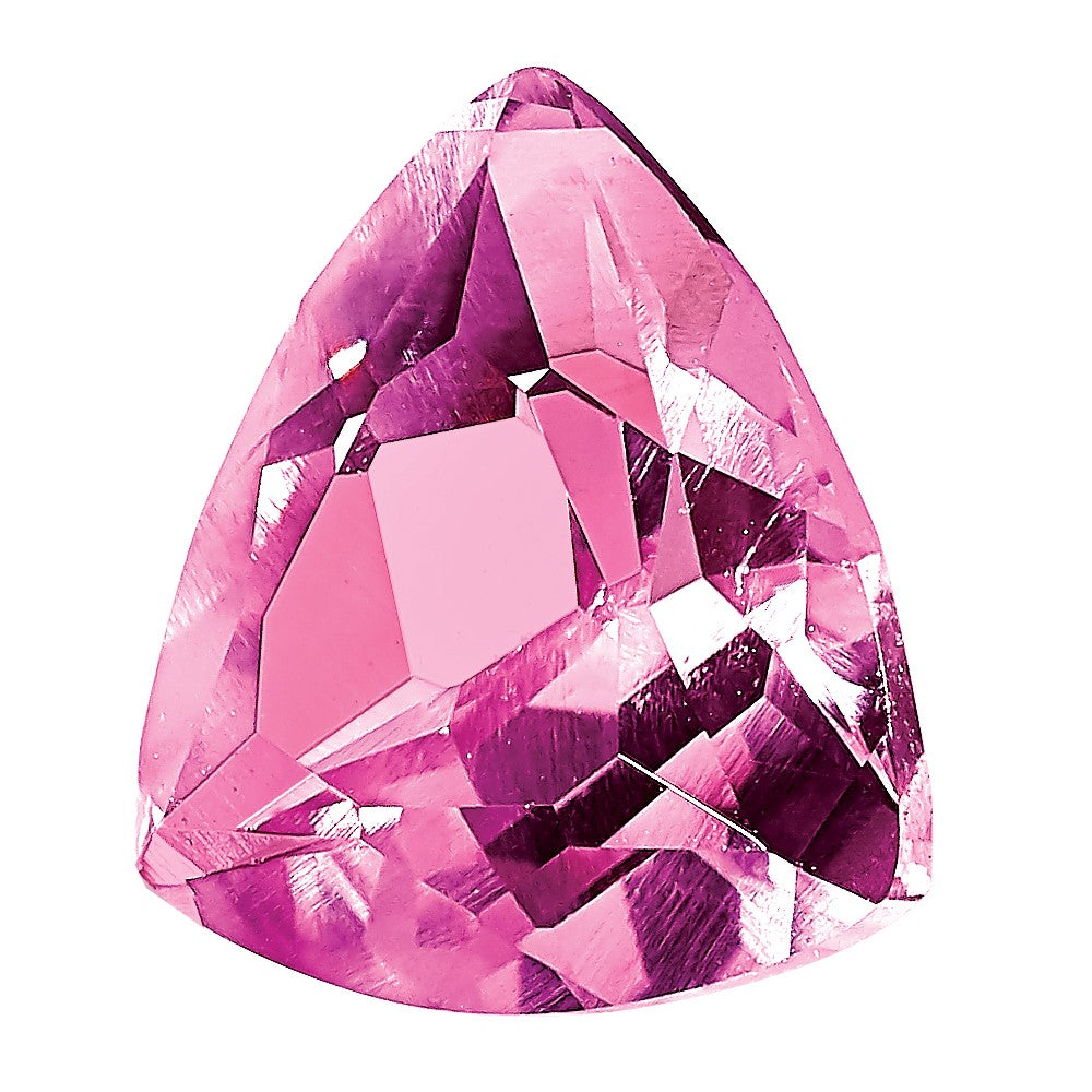 Gemstone Created Pink Sapphire 6mm Trillion
