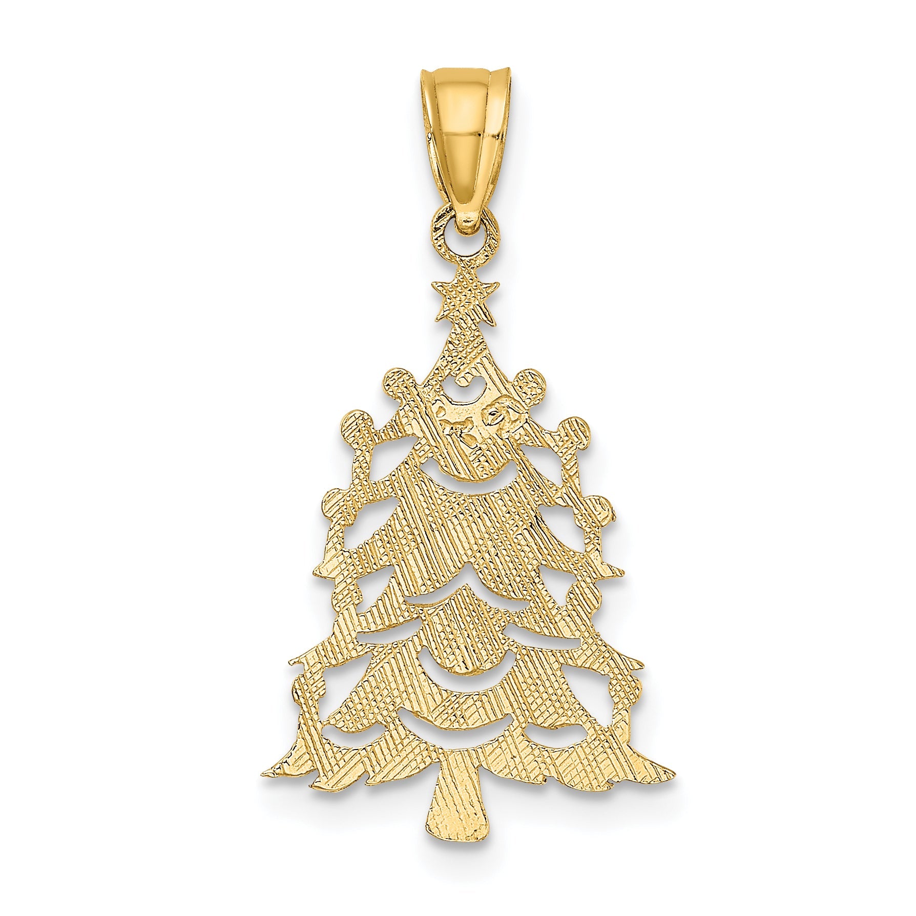 14K Yellow Gold Polished Christmas Tree Charm