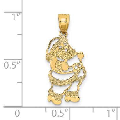 14K Yellow Gold Polished Santa Charm