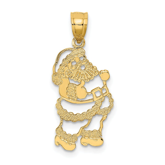 14K Yellow Gold Polished Santa Charm