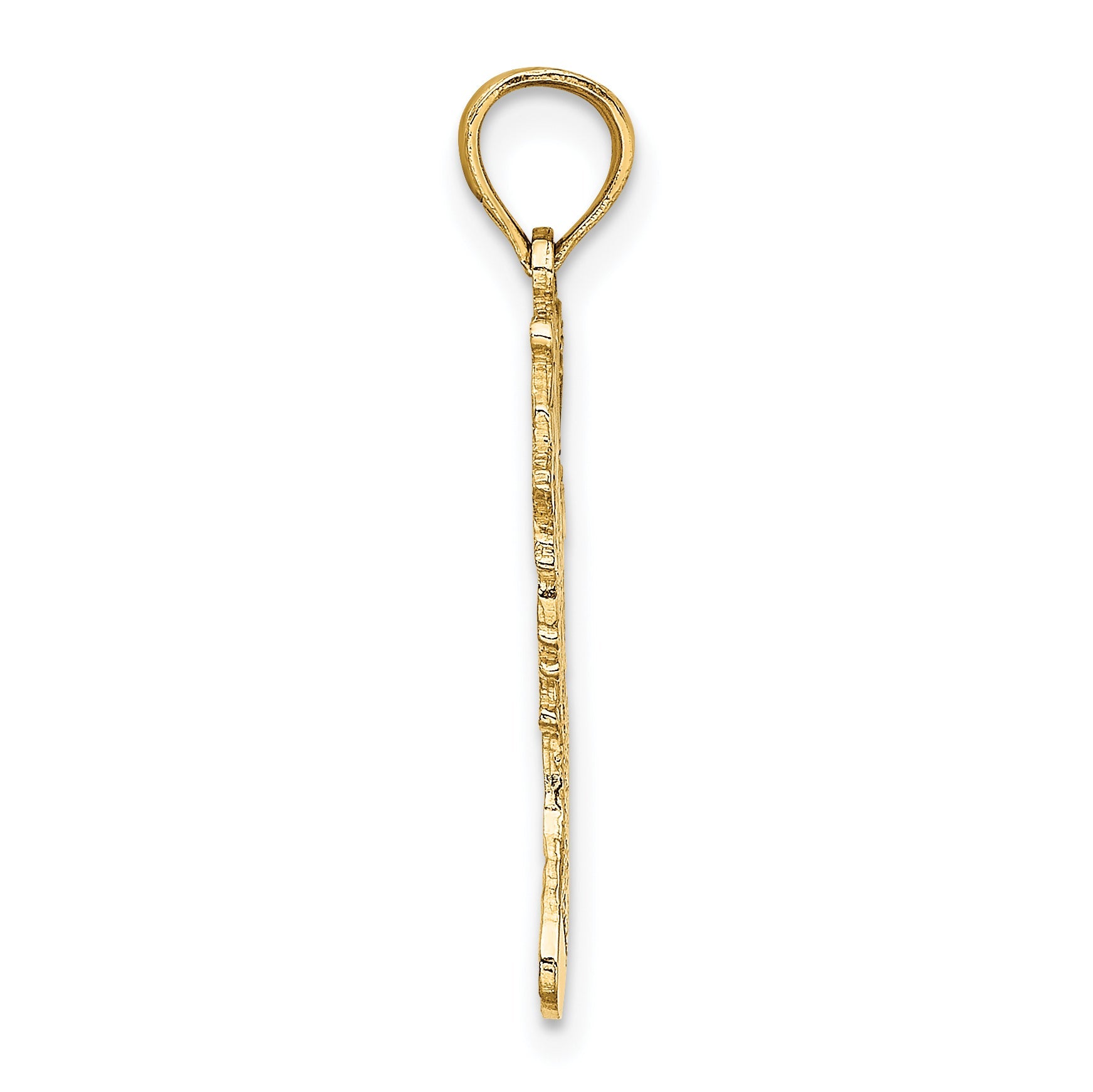 14K Yellow Gold Polished Christmas Stocking Charm