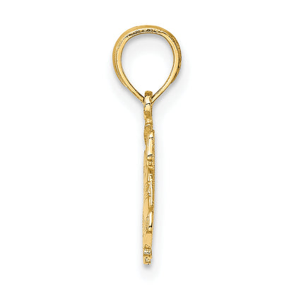 14K Yellow Gold Polished Christmas Bells Charm