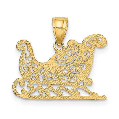 14K Yellow Gold Polished Sleigh Charm