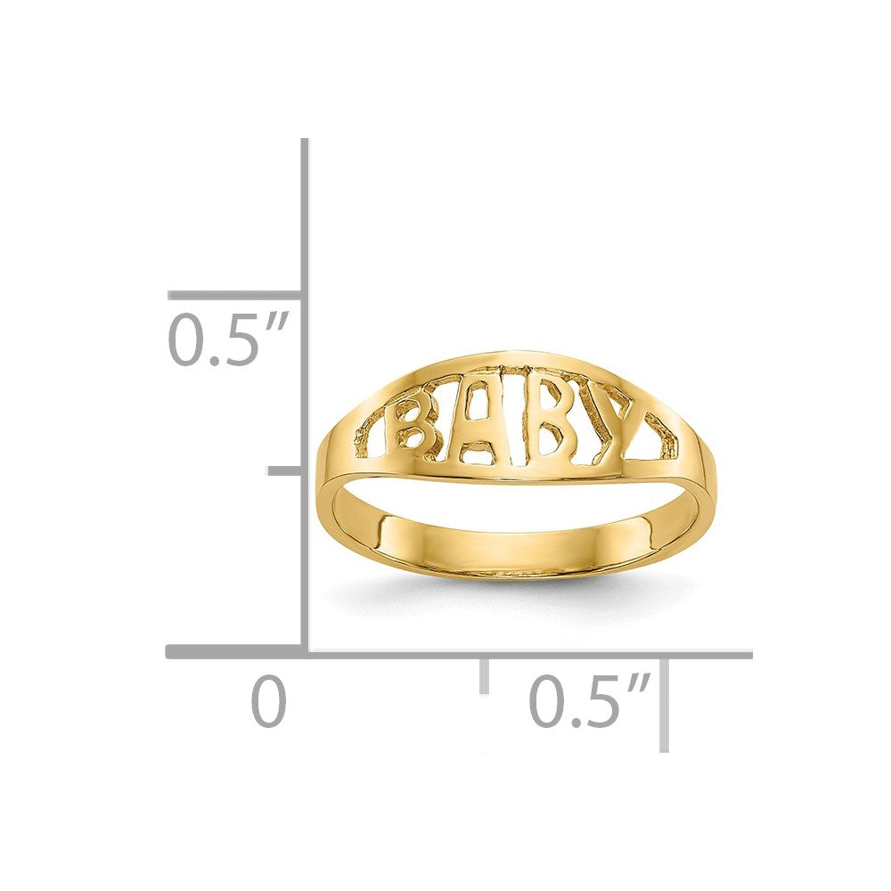 14K Yellow Gold Polished Baby Ring