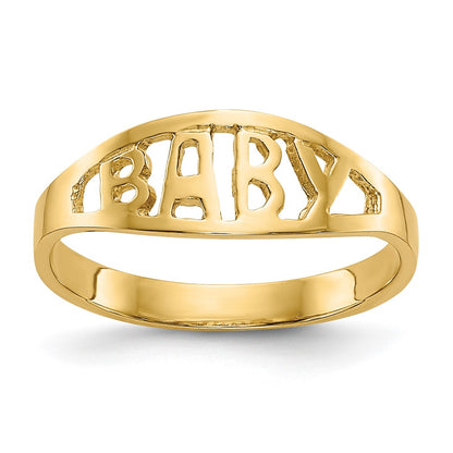 14K Yellow Gold Polished Baby Ring