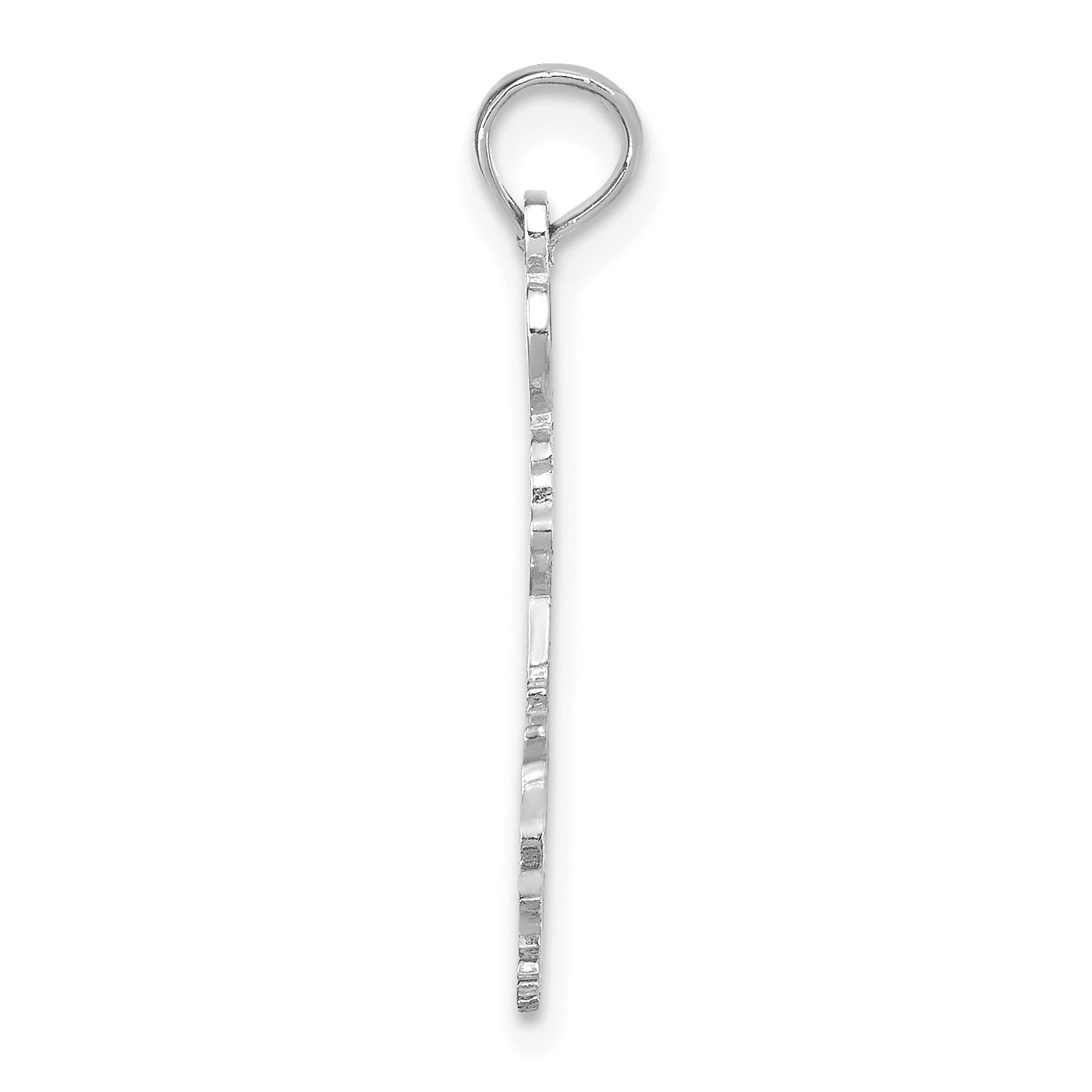 14K White Gold Solid Louisiana State Pendant