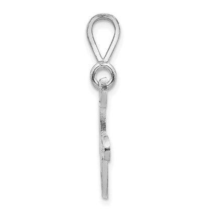 10K White Gold 10Kw Filigree Initial F Pendant