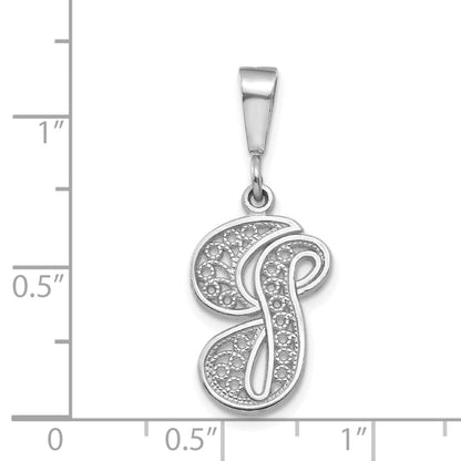 10K White Gold 10Kw Filigree Initial G Pendant