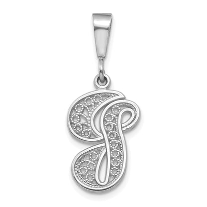 10K White Gold 10Kw Filigree Initial G Pendant
