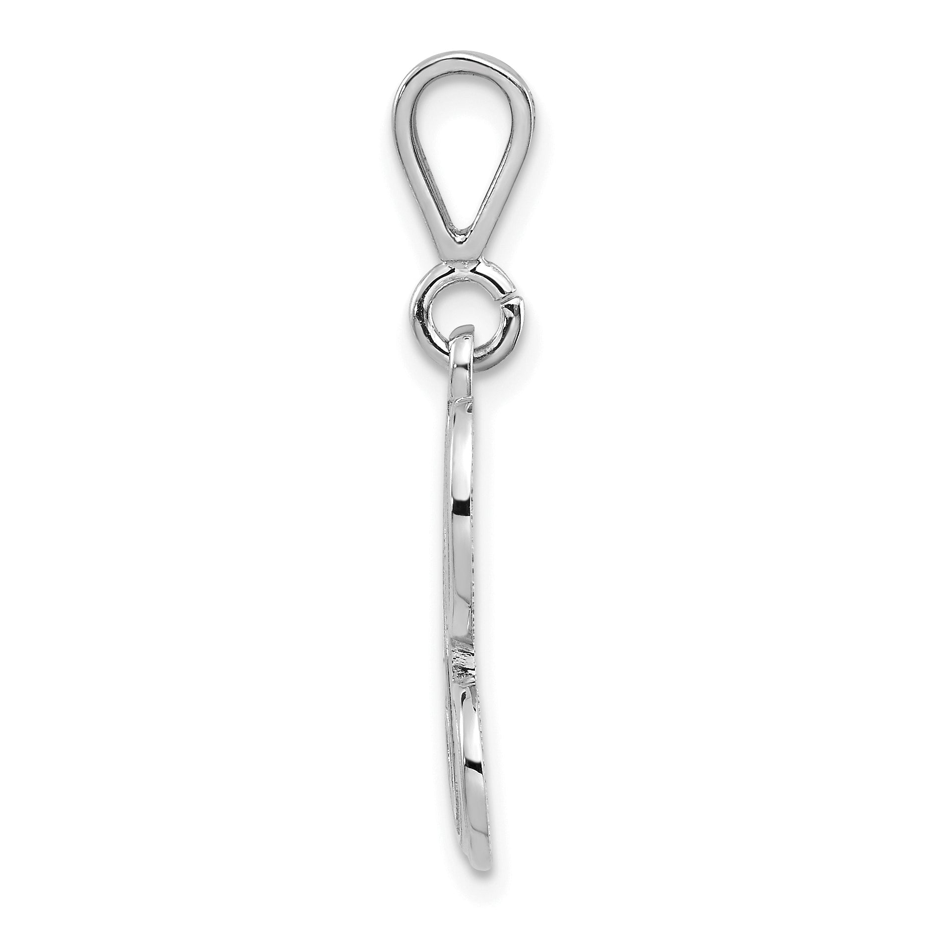 10K White Gold 10Kw Filigree Initial H Pendant