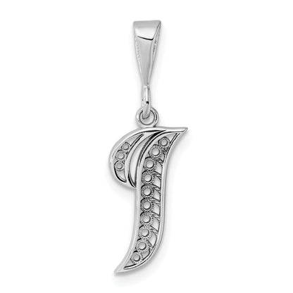 10K White Gold 10Kw Filigree Initial I Pendant