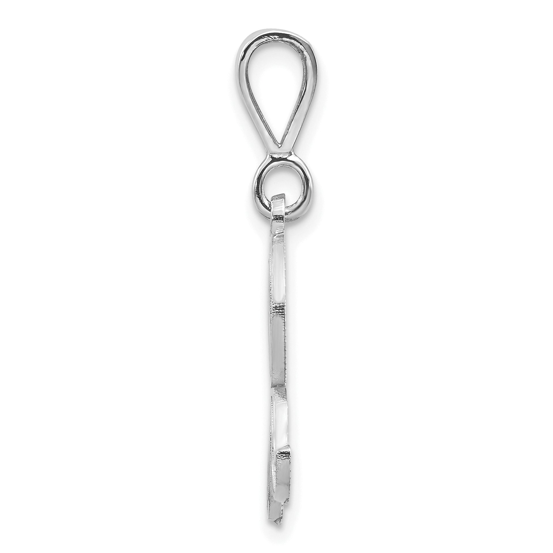 10K White Gold 10Kw Filigree Initial R Pendant