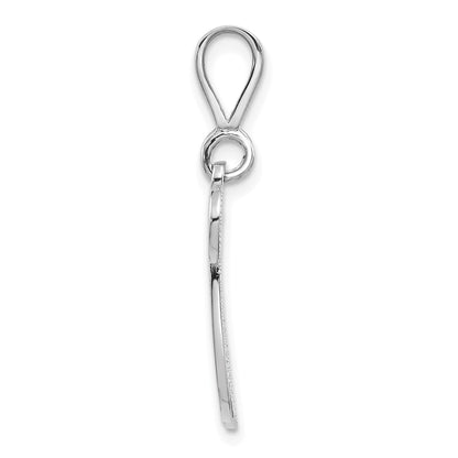 10K White Gold 10Kw Filigree Initial W Pendant