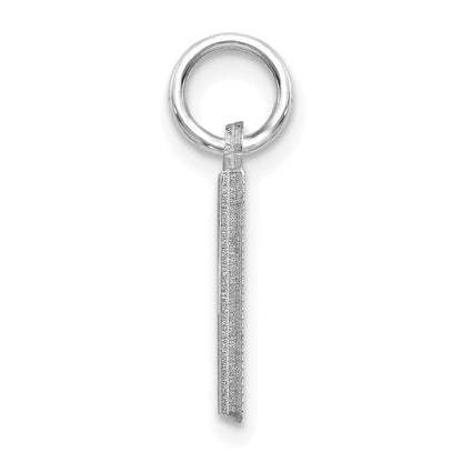 14K White Gold 14Kw Satin Diamond-Cut Letter H Initial Charm