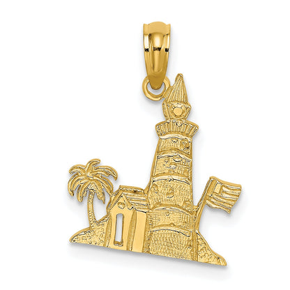 14K Yellow Gold Lighthouse Charm
