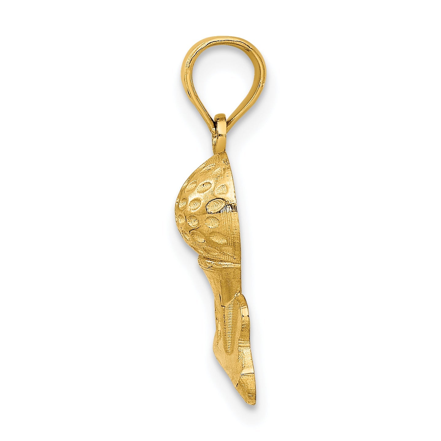 14K Yellow Gold Solid Polished Golfing Charm