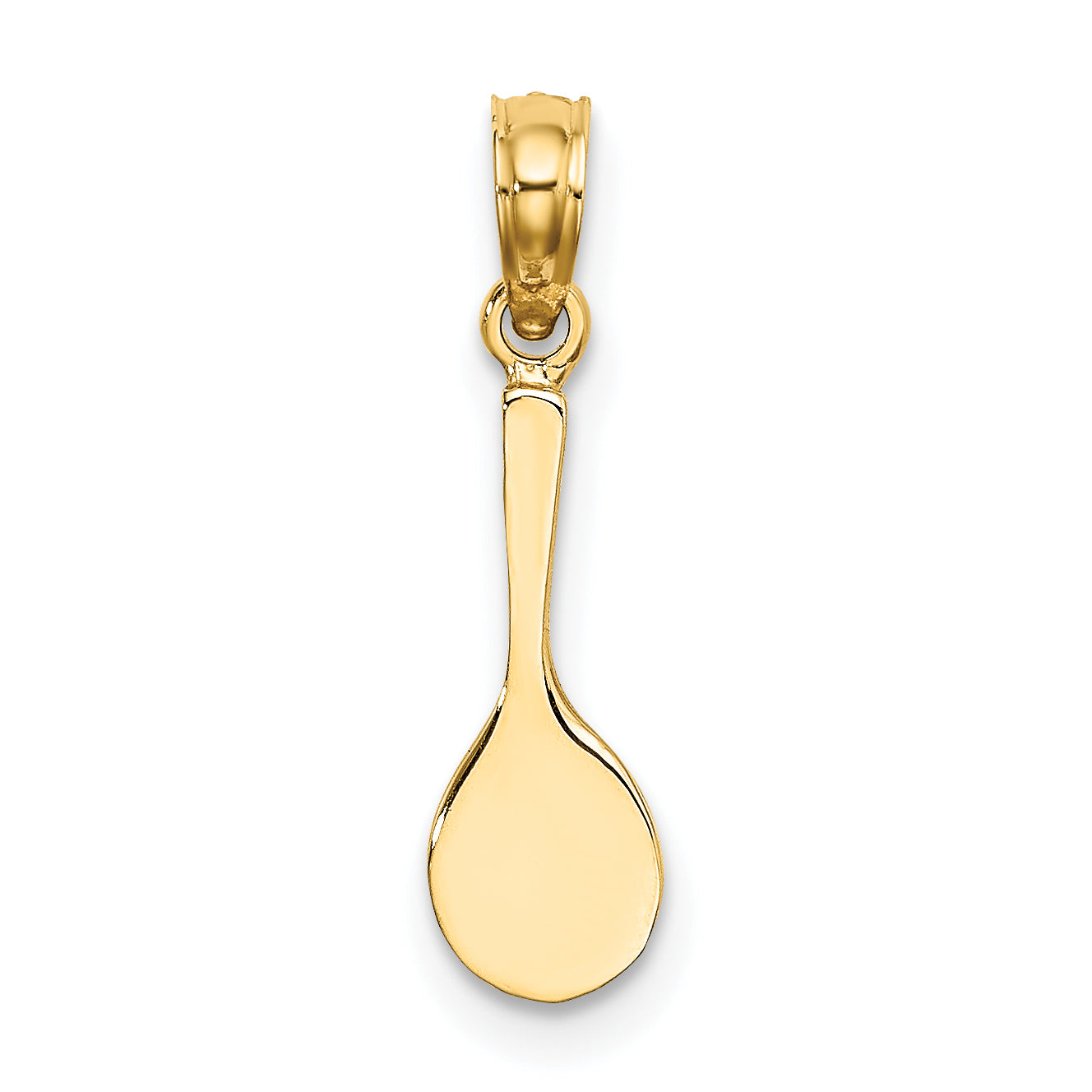14K Yellow Gold Solid Polished 3-D Tennis Racquet Charm