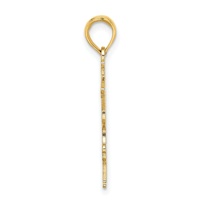 14K Yellow Gold Solid Polished Gymnast Charm