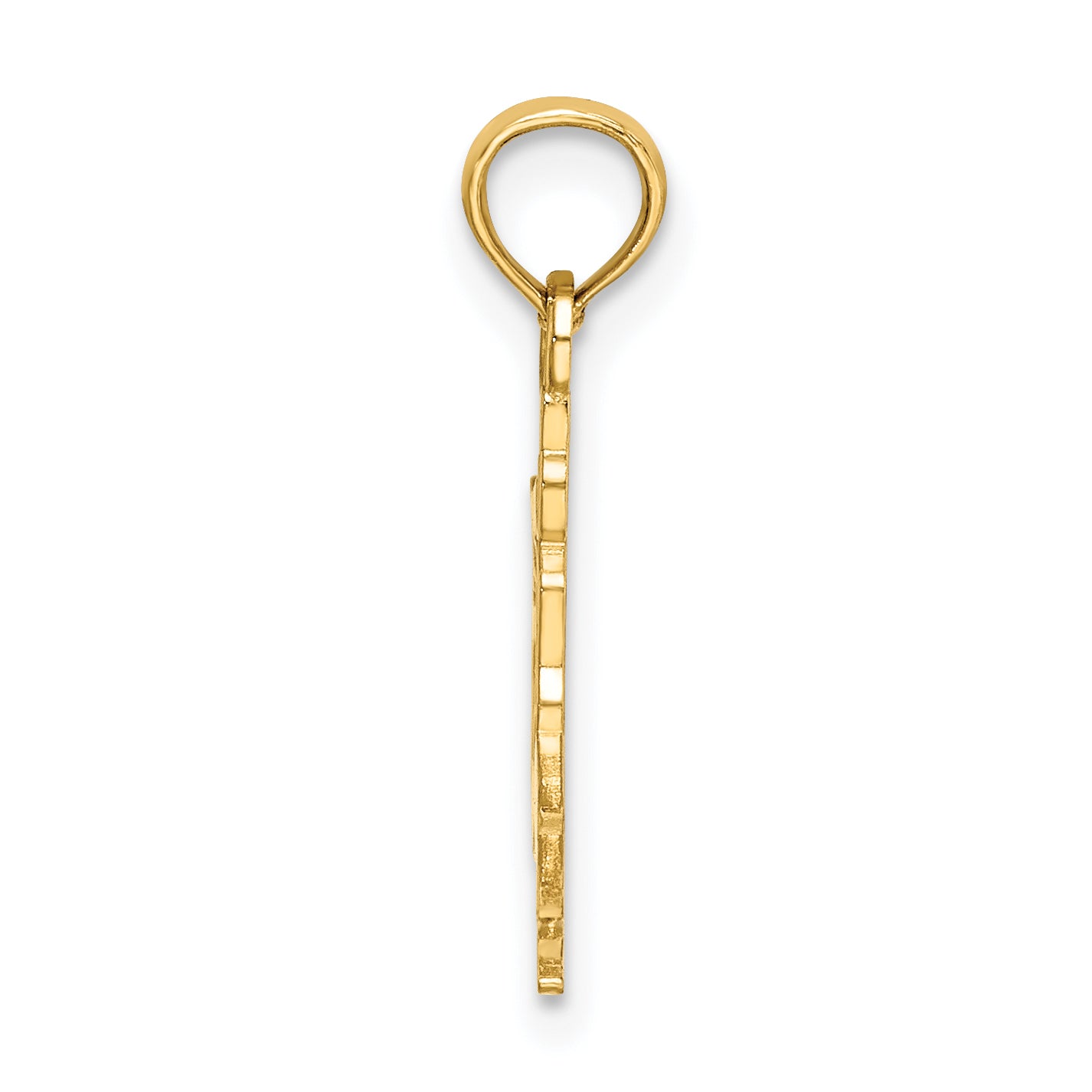 14K Yellow Gold Solid Polished Gymnast Charm