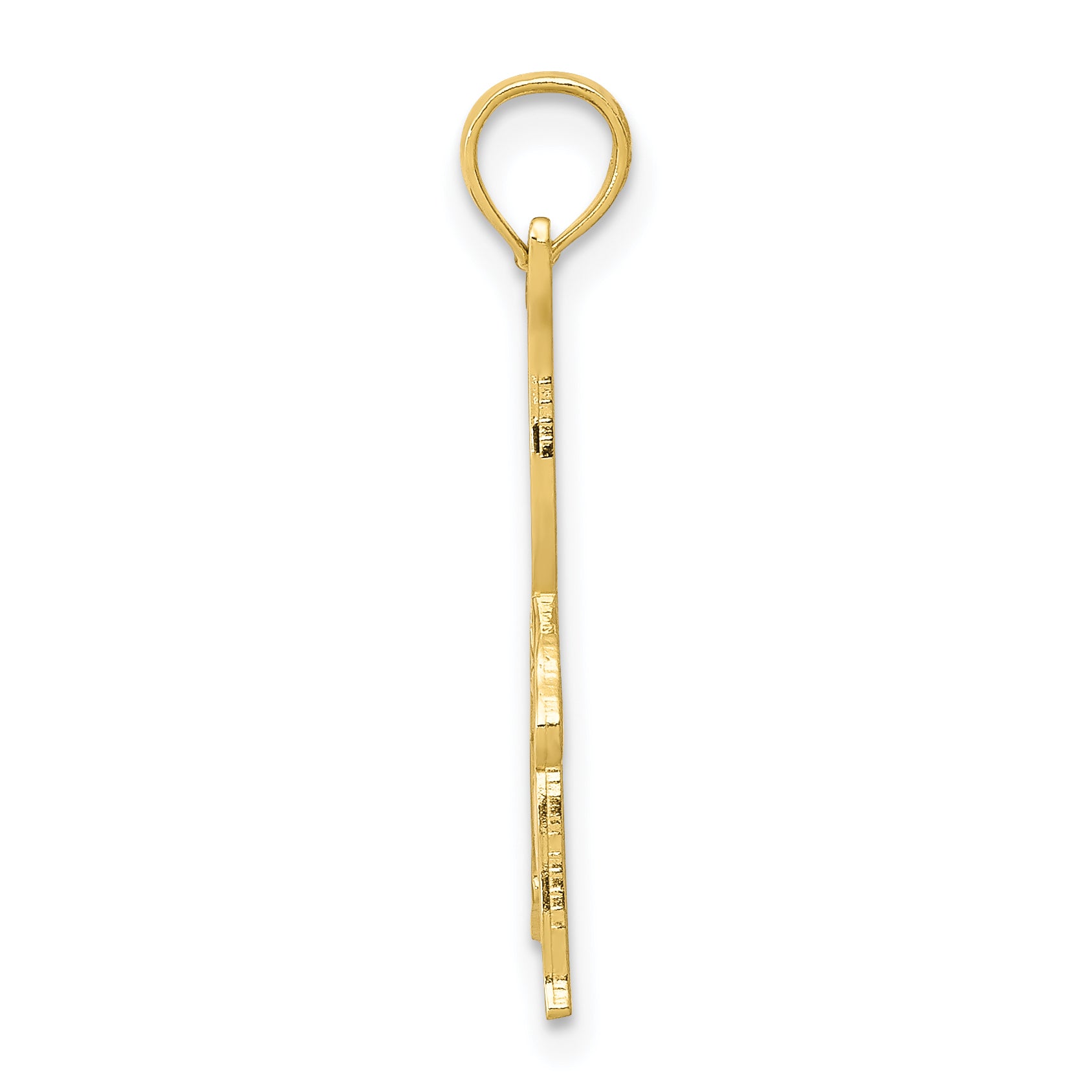 14K Yellow Gold Solid Polished Gymnast Pendant