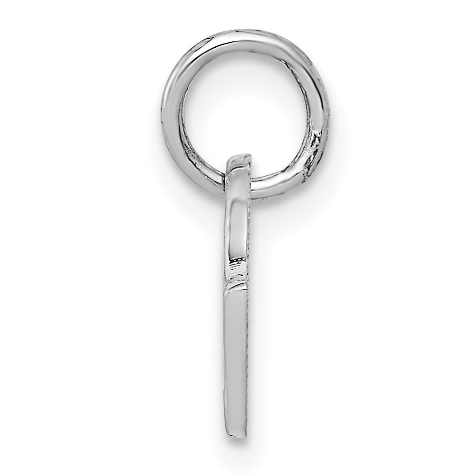 14K White Gold Polished Checkered Flags Charm