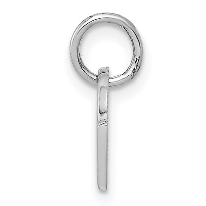 14K White Gold Polished Checkered Flags Charm