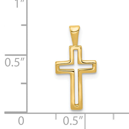 14K Yellow Gold Cross Charm