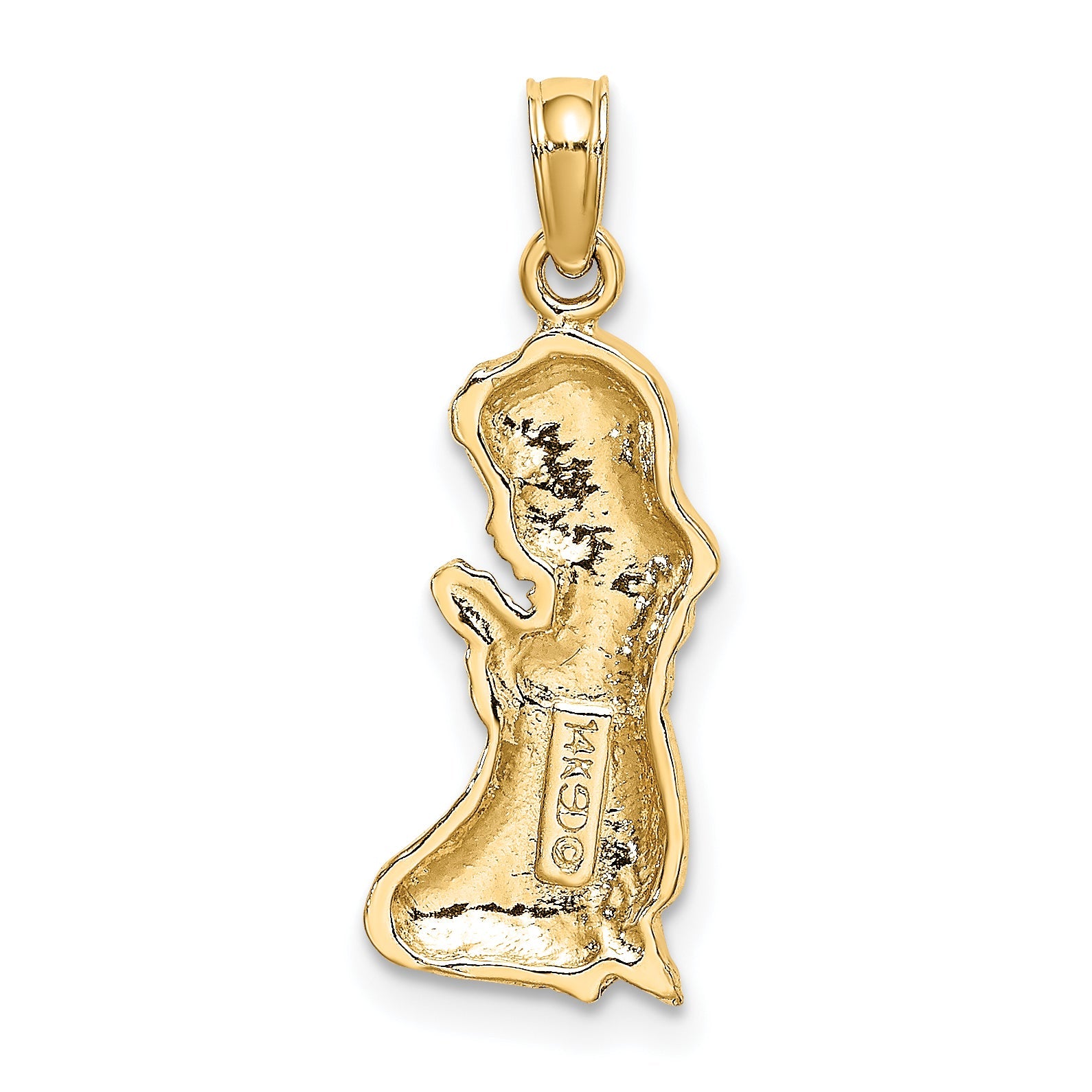 14K Yellow Gold Praying Girl Charm