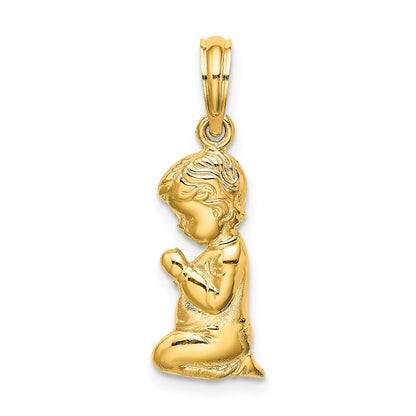 14K Yellow Gold Praying Boy Charm