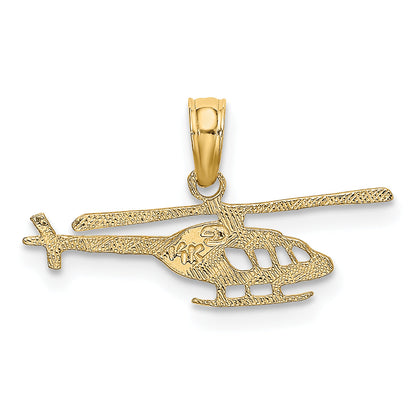 14K Yellow Gold Helicopter Charm