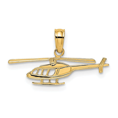 14K Yellow Gold Helicopter Charm