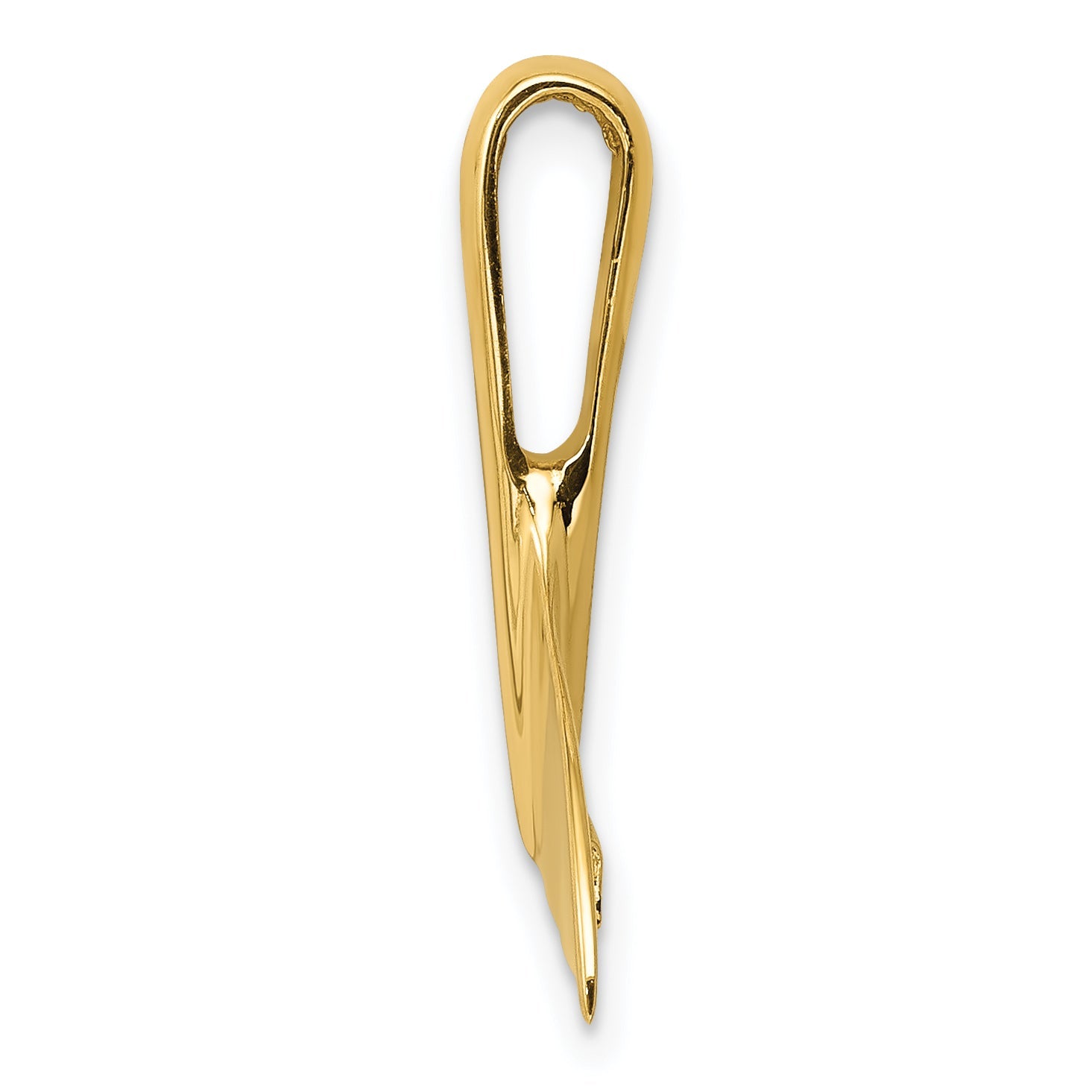 14K Yellow Gold Whale Tail Chain Slide