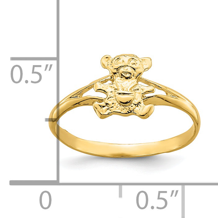 14K Yellow Gold Teddy Bear Baby Ring
