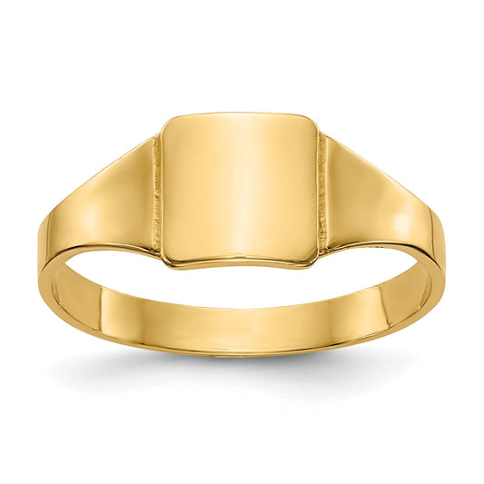 14K Yellow Gold Polished Square Signet Baby Ring