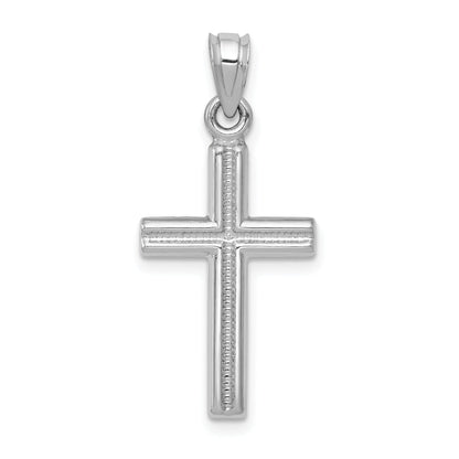 14K White Gold Cross Pendant