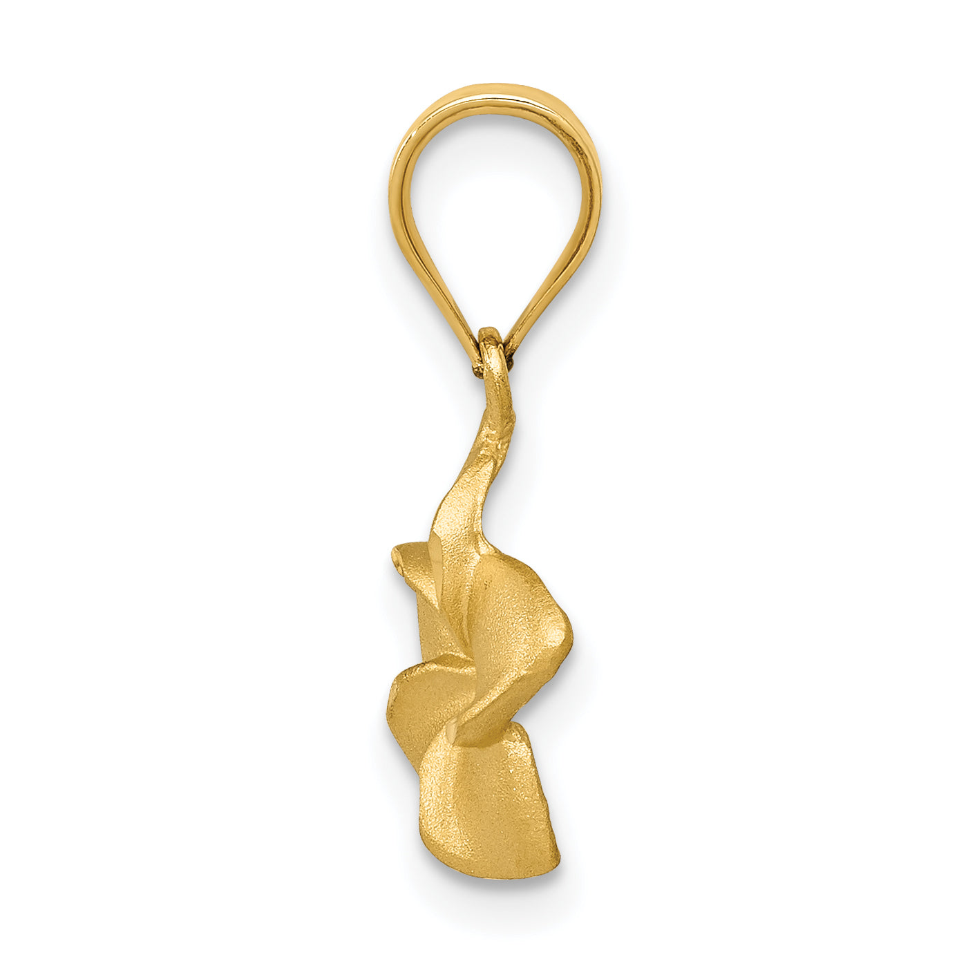 14K Yellow Gold Plumeria Floral Charm Pendant